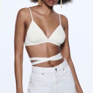 Zara tie crop top bralette
